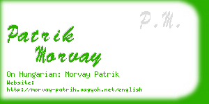 patrik morvay business card